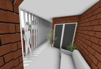 p09 - 3D View - p09 in workspace logement access vizu